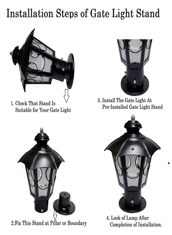 BrightLyt Gate Light Stands, Gate Lamp Socket for Installation of Gate Light, Gate Light Pole (Pack of 4) - Image 3